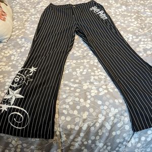 Harry Potter | ROMWE Striped & Letter Graphic Flare Leg Pants M 6